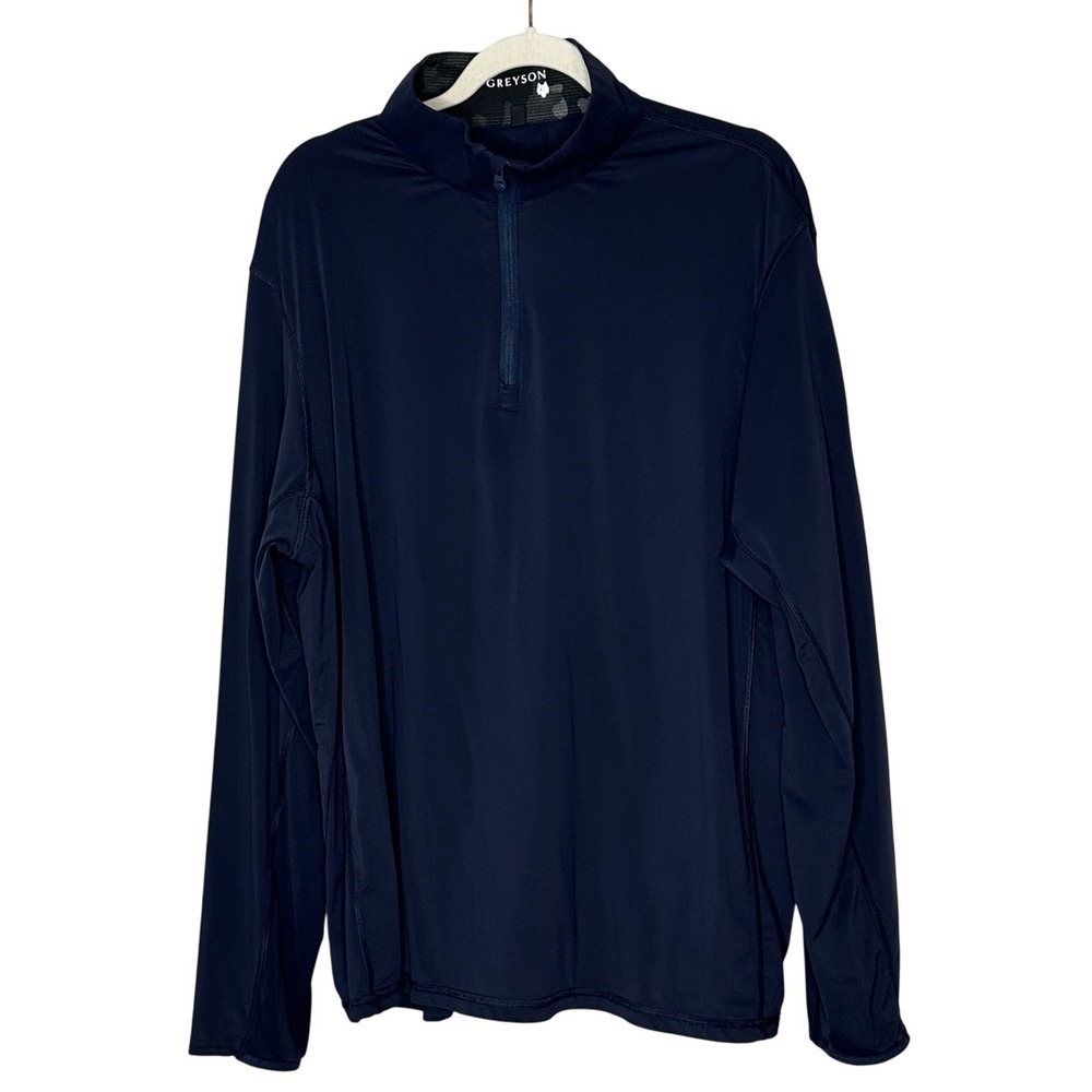 Greyson Men's Navy Blue Quarter Zip Long Sleeve‎ Golf United Sugars Logo XL